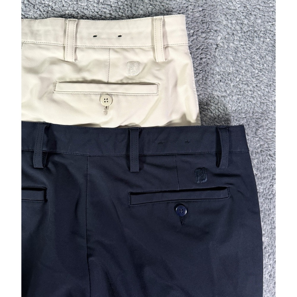 Footjoy FJ Pants 34X30 Navy Blue Beige Stretch Performance Golf Chino Mens LOT 2